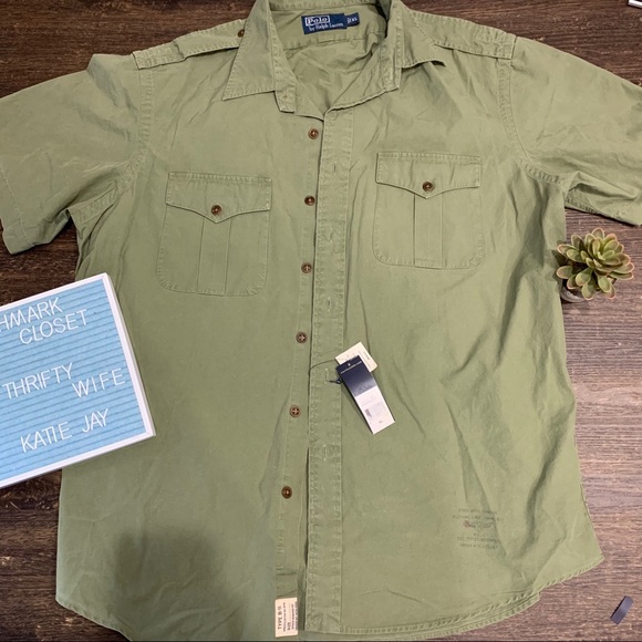 Polo Ralph Lauren Other - Polo By Ralph Lauren Army Green Button up Shirt XL